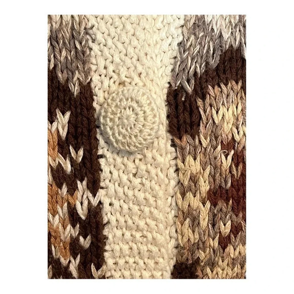 Vintage Red Camel Alpine Chunky Sweater Alpaca Snowflakes Cardigan Size Large - Picture 6 of 10